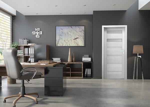 Interiérové dveře EGO LINE MATERA 2 - Bílá B134, levé "60", zámek pro BB
