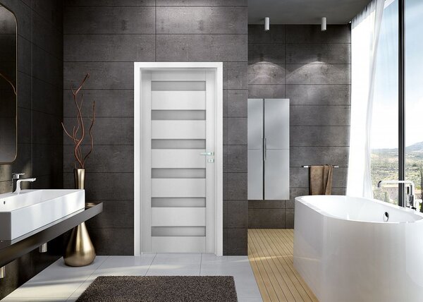 Interiérové dveře EGO LINE MATERA 3 - Bílá B134, levé "60", zámek pro BB