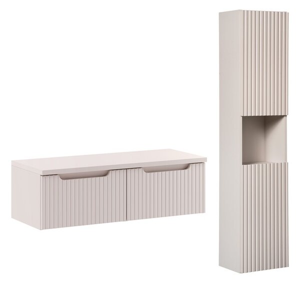 Comad Koupelnová sestava Nova Cashmere II se skříňkami a deskou 100 cm kašmírová