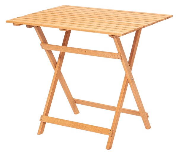 Kalune Design Skládací zahradní odkládací stolek Lipo 80 cm z masivu hnědý