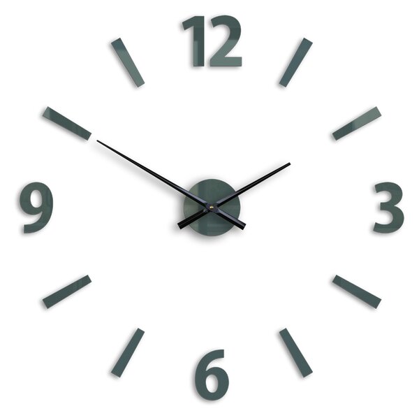 Moderní nástěnné hodiny KLAUS GRAY (nalepovací hodiny na stěnu)