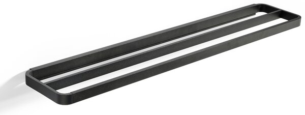 Zone Denmark Černý kovový dvojitý držák na ručníky Rim 70 cm
