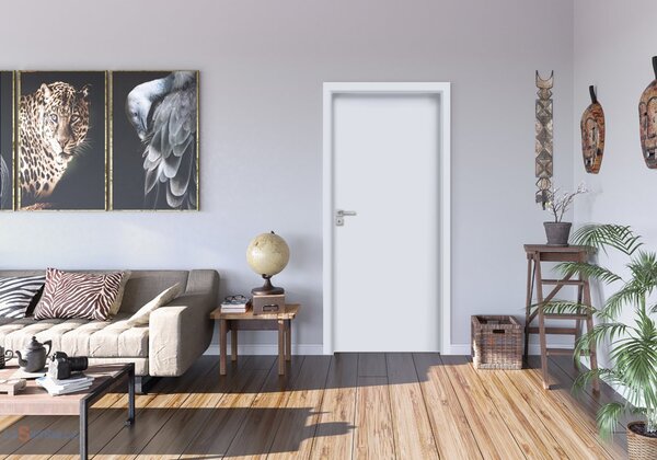 Interiérové dveře EGO LINE LIMES 1 - Bílá B134, pravé "70", zámek pro BB, voština
