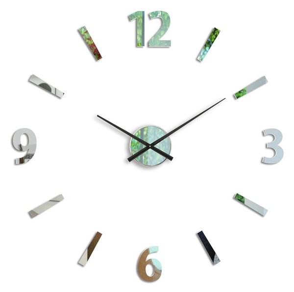 Moderní nástěnné hodiny KLAUS MIRROR (nalepovací hodiny na stěnu)
