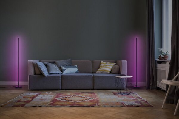 Černá stojací lampa 14 W Laditelná bílá