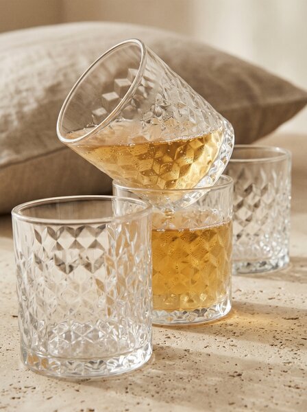Sinsay - Sada sklenic s reliéfním vzorem 4 pack - clear