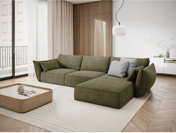 Zelená rohová pohovka (pravý roh) Vanda – Mazzini Sofas