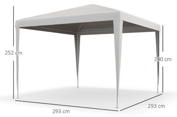 Outsunny 3x3m Odnímatelný Zahradní Altán s 4 Odtokovými Otvory a UV-odolným Ocelovým Rámem pro Terasu a Outdoor Kempování | Aosom