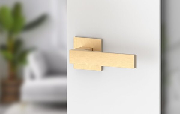 Klika Cube Q Slim - kartáčovaná mosaz (komplet 2ks)