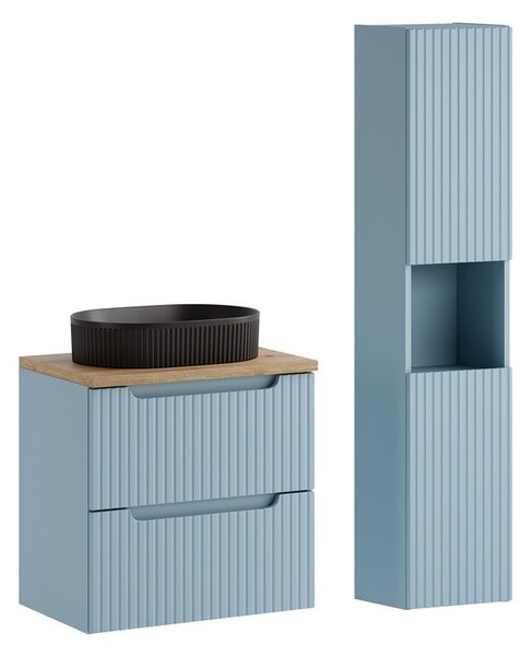 Comad Koupelnová sestava Nova Denim Beyond s deskou a umyvadlem 60 cm modrá/dub coast evoke