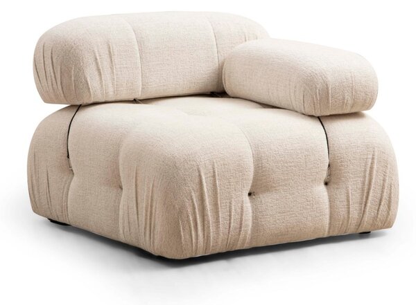 Hanah Home Rohová modulární sedací souprava Bubble 288 cm s taburetem bouclé krémová