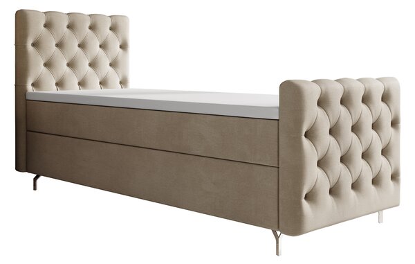 Jednolůžková postel 90 cm Clinton Bonell (béžová) (s roštem, s úl. prostorem)