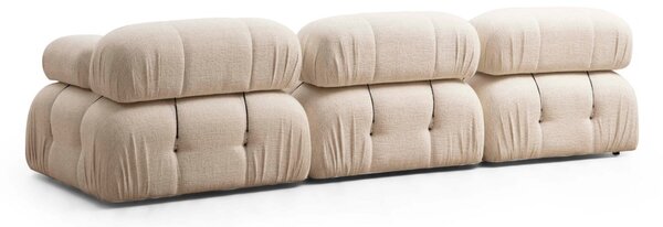 Hanah Home Rohová modulární sedací souprava Bubble 288 cm s taburetem bouclé krémová