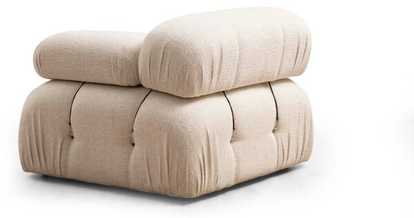 Hanah Home Rohová modulární sedací souprava Bubble 288 cm s taburetem bouclé krémová