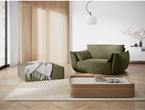 Zelená žinylková podnožka Vanda – Mazzini Sofas