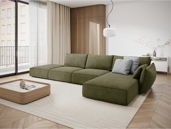 Zelená rohová pohovka (pravý roh) Vanda – Mazzini Sofas