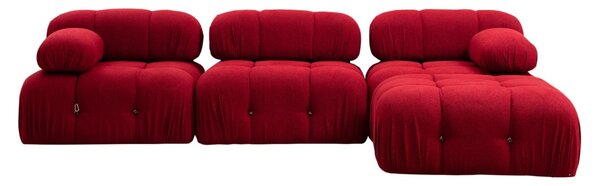 Hanah Home Rohová modulární sedací souprava Bubble 288 cm s taburetem červená