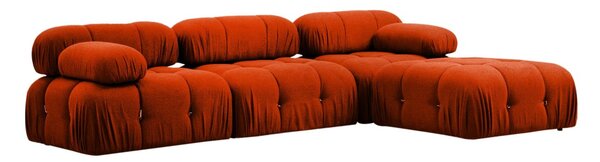 Hanah Home Rohová modulární sedací souprava Bubble 288 cm s taburetem cihlová