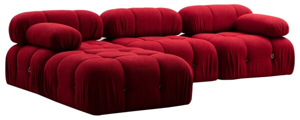 Hanah Home Rohová modulární sedací souprava Bubble 288 cm s taburetem červená