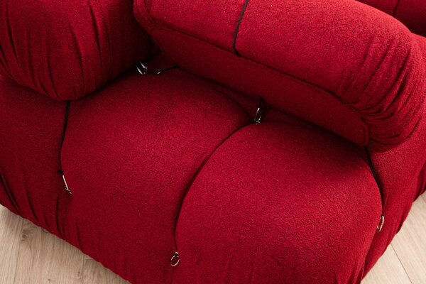 Hanah Home Rohová modulární sedací souprava Bubble 288 cm s taburetem červená