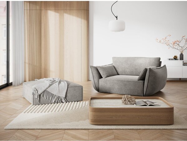 Světle šedá žinylková podnožka Vanda – Mazzini Sofas