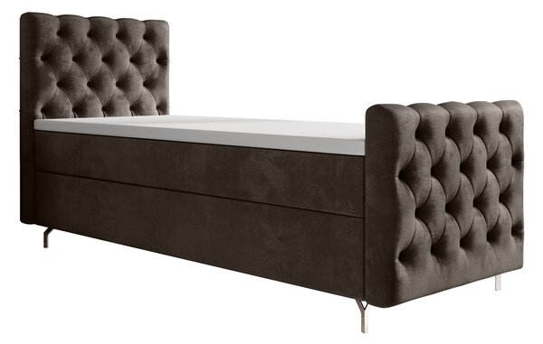 Jednolůžková postel 90 cm Clinton Bonell (hnědá) (s roštem, s úl. prostorem)