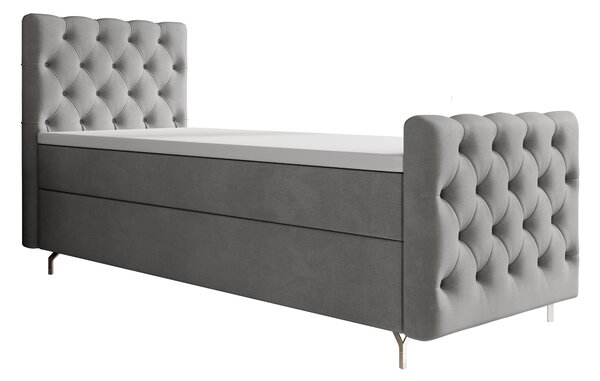 Jednolůžková postel 90 cm Clinton Bonell (šedá) (s roštem, s úl. prostorem)