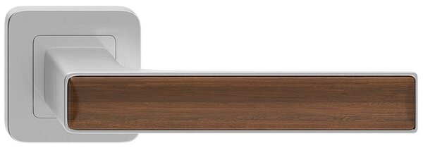 Klika Deco - kartáčovaný nikl - dekor ořech (komplet 2ks)