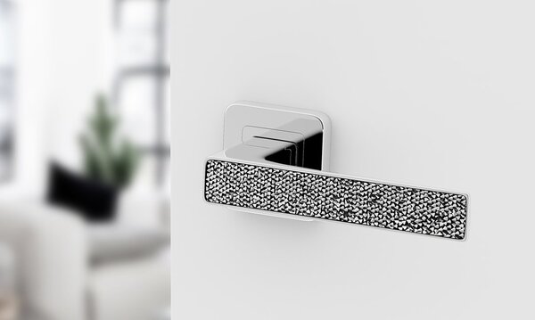 Klika Deco - chrom - dekor stříbrné krystalky (komplet 2ks)