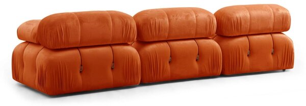 Hanah Home Třímístná modulární pohovka Bubble 288 cm samet oranžová