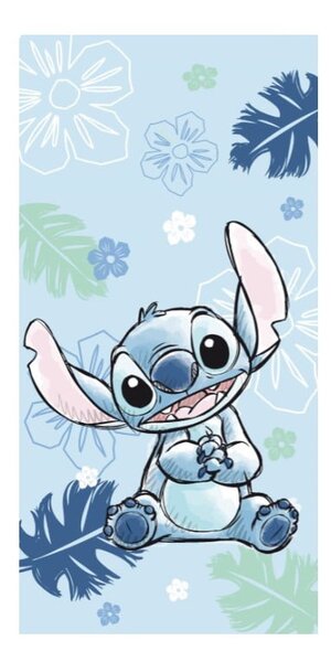 Modrá bavlněná dětská osuška 70x140 cm Lilo and Stitch "Ohana Blue" – Jerry Fabrics