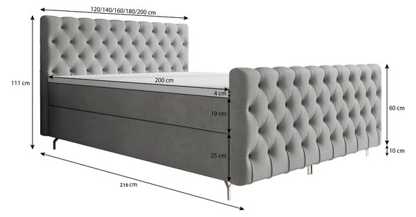 Jednolůžková postel 120 cm Clinton Bonell (smaragdová) (s roštem, s úl. prostorem)