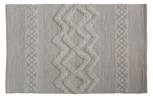 Béžový bavlněný koberec s ornamenty Rug pattern - 60*90 cm - Chic Antique