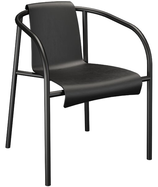 J-line Černá plastová zahradní židle HOUE Nami s područkami
