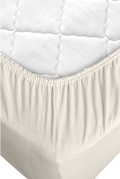 Žluto-krémové bavlněné povlečení na dvoulůžko/prodloužené s prostěradlem 200x220 cm – Mila Home
