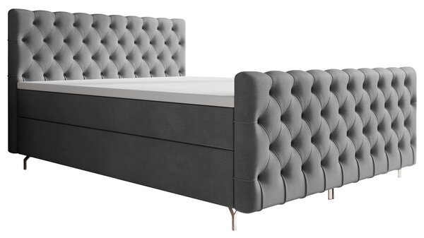 Jednolůžková postel 120 cm Clinton Bonell (tmavě šedá) (s roštem, s úl. prostorem)