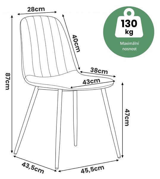 Ak furniture Čalouněná jídelní židle Lumo lahvově zelená