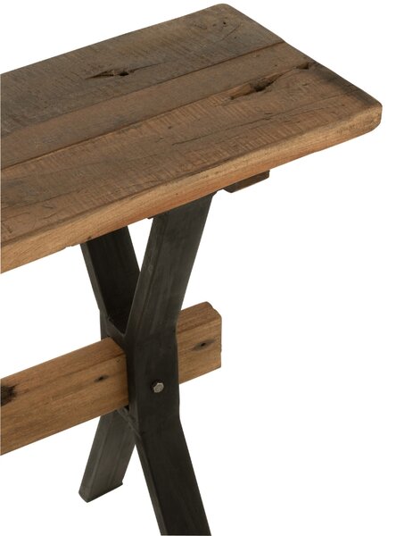 Hnědý dřevěný toaletní stolek J-line Talia 120 x 35 cm