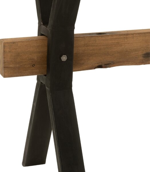 Hnědý dřevěný toaletní stolek J-line Talia 120 x 35 cm
