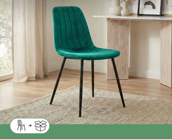 Ak furniture Čalouněná jídelní židle Lumo lahvově zelená