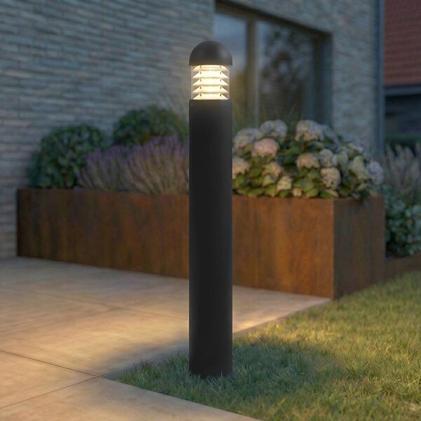 Lucande LED osvětlení cesty Skagena, antracitová, výška 90 cm, IP54, Černá, Hliník, Moderní