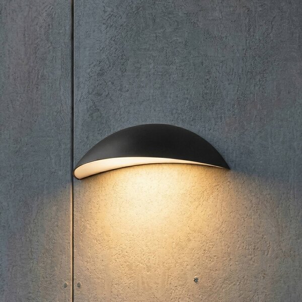 Lindby LED venkovní nástěnné svítidlo Zerino, černé, 34,5 cm, IP54, Černá, Hliník, Moderní
