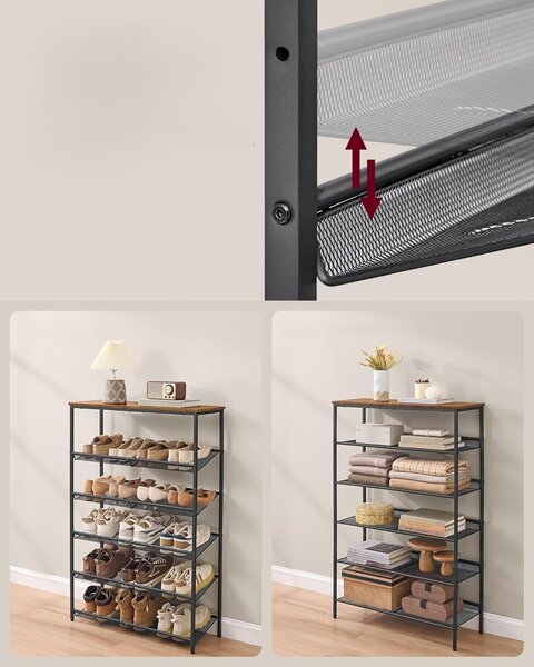 SONGMICS Botník Vasagle Melas 114 cm černý/hnědý