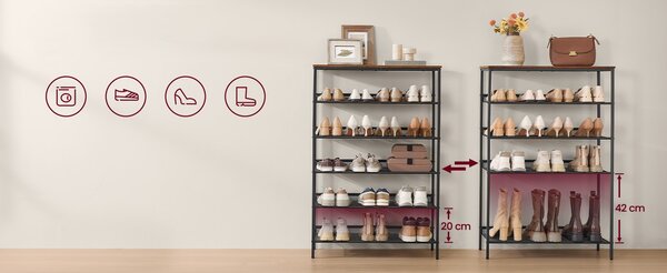 SONGMICS Botník Vasagle Melas 114 cm černý/hnědý