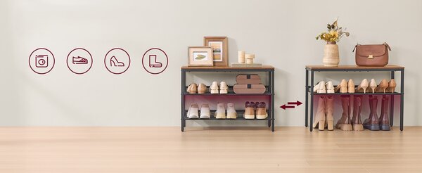 SONGMICS Botník Vasagle Melas 53 cm černý/hnědý