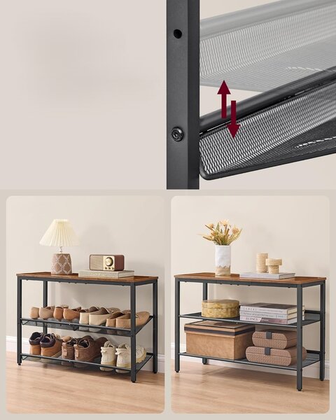 SONGMICS Botník Vasagle Melas 53 cm černý/hnědý