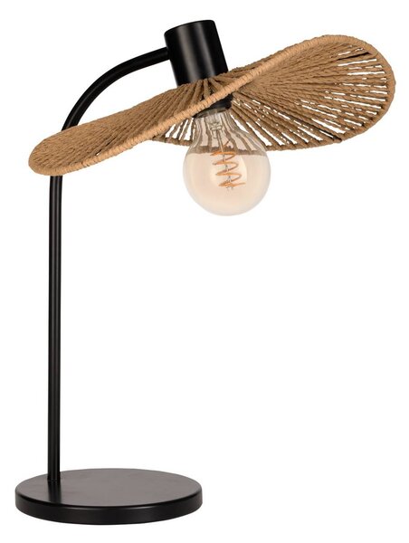 EGLO Stolní lampa Siruela, hnědá, výška 47 cm, papírový kabel, E27, Hnědá / rez, Obývací pokoj / jídelna, Papír / lunolit / lunopal