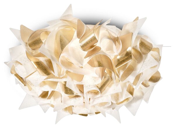 SLAMP VELCM00WHG00000000EU Veli Aurea Medium, bílo-zlaté stropní svítidlo, 2x12W E27, prům. 53cm