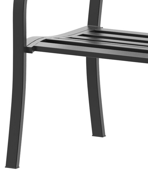 Outsunny 2-místná zahradní lavička s ocelovým síťovým opěradlem, nosnost 240 kg, pro terasu, balkon 127x60x87 cm černá | Aosom