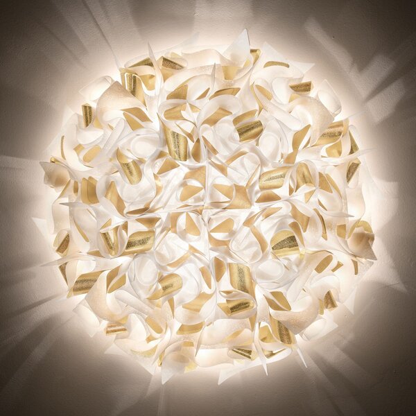 SLAMP VELCL00WHG00000000EU Veli Aurea Large, bílo-zlaté stropní svítidlo, 3x12W E27, prům. 78cm